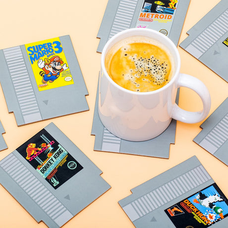 Paladone Nintendo Nes Cartridge Coasters - Retro podstawki na napoje dla graczy, zestaw 8 sztuk, oficjalnie licencjonowane -