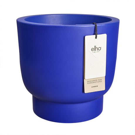 Elho amber grail 30 - bloempot voor binnen buiten - 100% gerecycled plastic - ø 29.5 x h 28.3 cm - royal blue