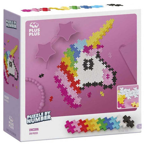 Plus-plus puzzle po numerkach jednorożec 250 elementów - 3929 - puzzle i zabawki do budowania w jednym - od 5 lat