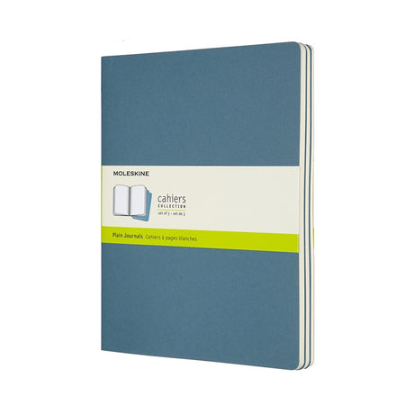 Dzienniki Moleskine Cahier – bardzo duże – puste – niebieskie – zestaw 3 szt