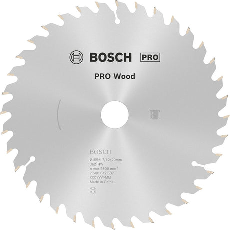 Akcesoria Bosch cirkzb standardowe drewno ø165x1,7x20x36t