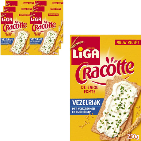 Liga Cracotte lekkie krakersy bogate w błonnik 6 x 250g - krakersy - substytuty chleba - bogate w błonnik - śniadanie