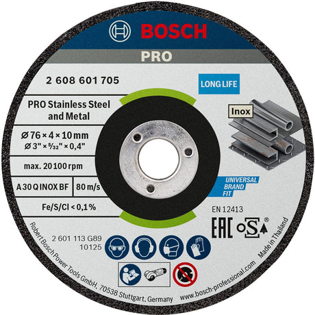 Ekspert Bosch do stali nierdzewnej - ściernica - 76mm - stal nierdzewna - dokładność i bezpieczeństwo