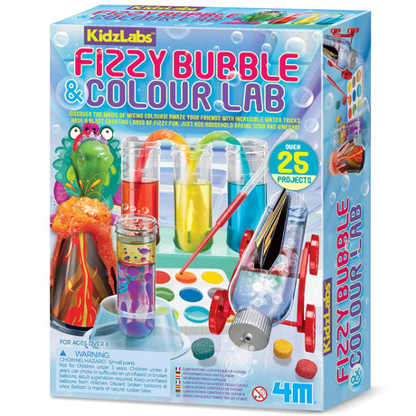 4m nauka i gry - musujące bąbelki - i kolorowe laboratorium - duet - 25 projektów - kidzlabs - 5+