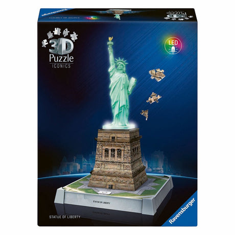 Puzzle 3D Ravensburger Ikony Statua Wolności - ze światłem - 128 elementów.