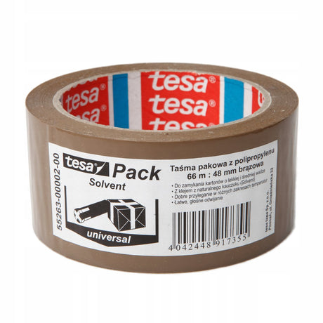 Standardowa taśma pakowa Tesa rozpuszczalnikowa 48mm-66m brązowa