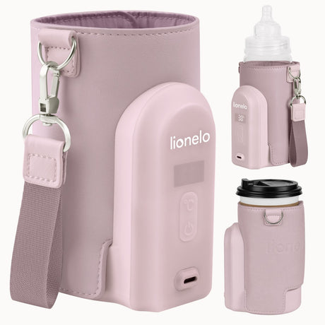 Podgrzewacz do butelek Lionelo thermup go evo - mobilny - 5 poziomów temperatury - ładowanie przez USB-C - do 9 godzin ciepła - nadaje się do szkła i plastiku
