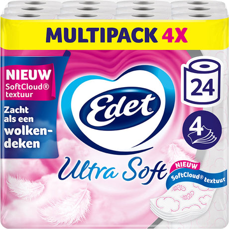 Ultra miękki papier toaletowy Edet - 4-warstwowy - 24 rolki - opakowanie ekonomiczne
