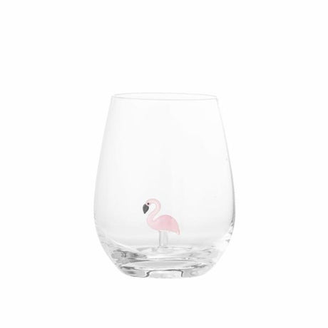 Bloomingville misa drinkglas met flamingo – mondgeblazen glas – 560 ml