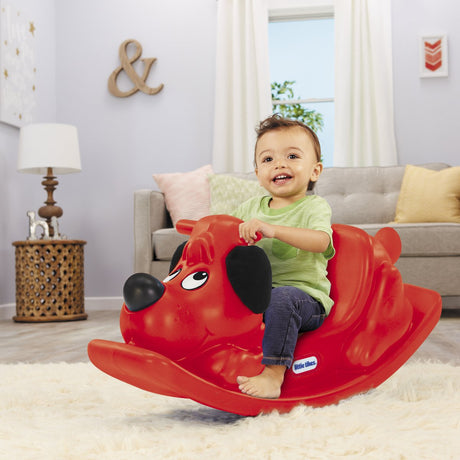 Little Tikes - szczeniak na biegunach - huśtawka na biegunach - huśtawka do użytku w domu i na zewnątrz - kolor czerwony