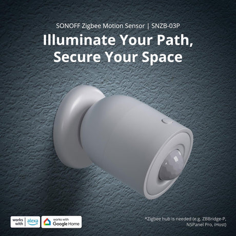 Sonoff SNZB-03P Czujnik ruchu Zigbee, Bezprzewodowy detektor Zigbee 3.0, Detekcja w 5 sekund, Inteligentna scena, Wymagany mostek Zigbee, Baterie w zestawie, Kompatybilny z Alexa Google Home