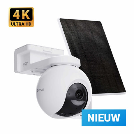 Zestaw Ezviz HB8 Pro 4K Bezprzewodowa kamera bezpieczeństwa WiFi z panelem słonecznym 5 W - Wykrywanie pojazdów personelu AI - PTZ 360° - Kolorowy noktowizor - Kamera zewnętrzna - Brak opłat miesięcznych