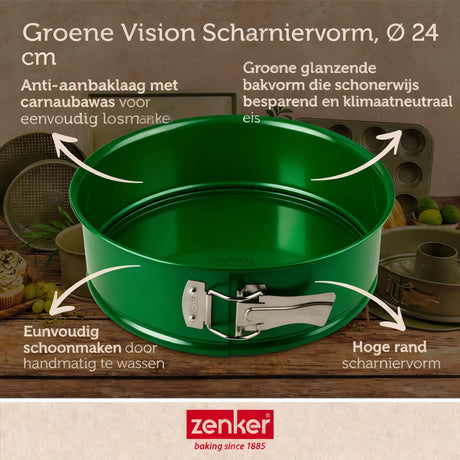 Forma sprężynowa Zenker z zawiasem 24 cm w kolorze zielonym
