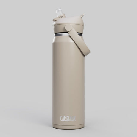 Butelka do picia ze słomką Camelbak Wellness - 750 ml - stal nierdzewna - ze słomką - izolowana butelka na wodę - beżowa