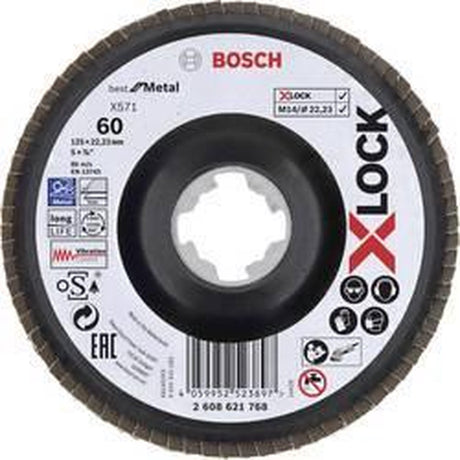 Bosch akcesoria x-lock tarcza listkowa kątowa, plastik ø125mm, g 60, x571, najlepsza do metalu - 2608621768