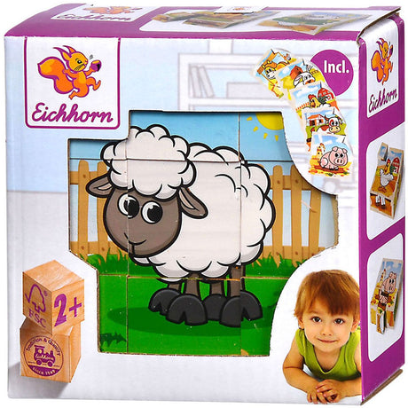 Drewniane puzzle firmy Eichhorn Farma z certyfikatem FSC.