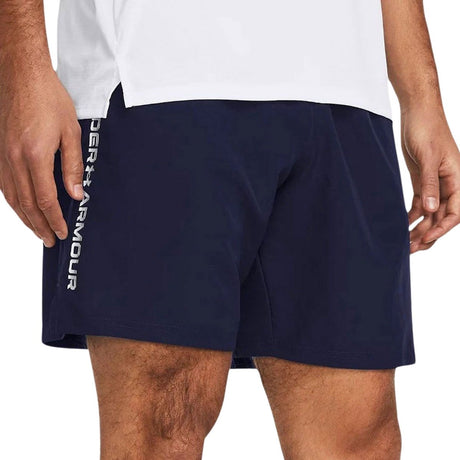 Under armour ua woven wdmk shorts heren sportbroek - blauw - maat xl