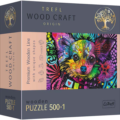 Puzzle Trefl kolorowy szczeniak 500 kawałków kartonu.