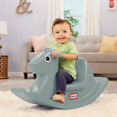 Little Tikes - konik na biegunach - huśtawka huśtawka - huśtawka do wewnątrz i na zewnątrz - szara