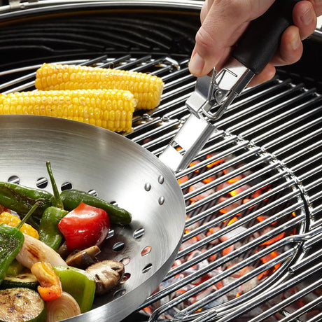 Gefu bbq wok - wok z perforowanym grillem - patelnia do grillowania ze stali nierdzewnej - ø 30 cm