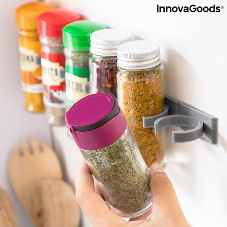 Innovagoods - jarlock - stojak na przyprawy - samoprzylepny i dzielony - z możliwością zawieszenia - 5x