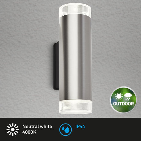 Briloner - lampa zewnętrzna LED - metal - oświetlenie ogrodowe z 2x gu10 - 4,7 wat - ciepłe białe światło - stal nierdzewna