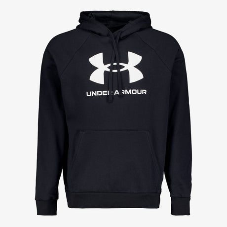 Męska koszulka sportowa Under Armour UA Rival Fleece Logo HD-BLK – czarno – biała