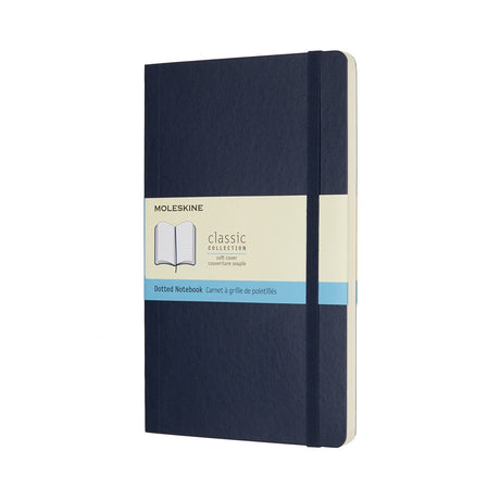 Klasyczny notatnik Moleskine - duży - miękka okładka - w kropki - szafirowy błękit