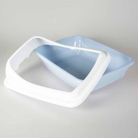 Toaleta dla kota Duvo + Birba z krawędzią azzurro m - 46x35x20cm