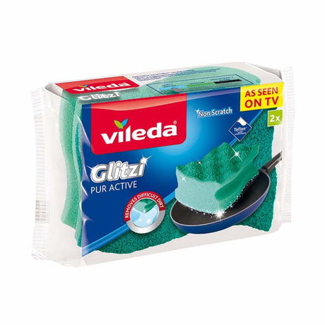 Vileda pur active - gąbka do czyszczenia - 9cm - profil do ochrony paznokci - 2 sztuki