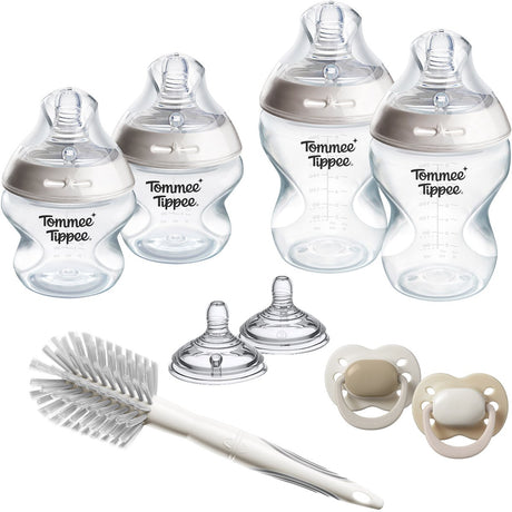 Zestaw startowy do butelek i smoczków dla niemowląt Tommee Tippee Natural Start - butelki 150 ml i 260 ml dla noworodków - 0m+