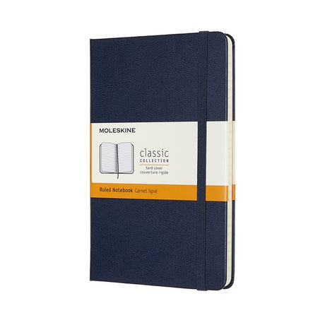 Klasyczny notatnik Moleskine - średni - twarda oprawa - w linie - szafirowy błękit