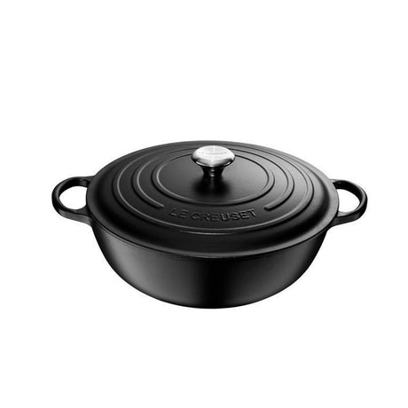 Le Creuset - żeliwny marmite w kolorze czarnym matowym 32cm 7l