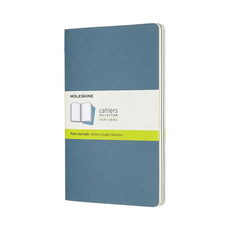 Dzienniki Moleskine Cahier – duże – puste – niebieskie – zestaw 3 szt