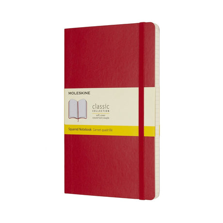 Notatnik Moleskine klasyczny - duży - miękka okładka - kratka - czerwony