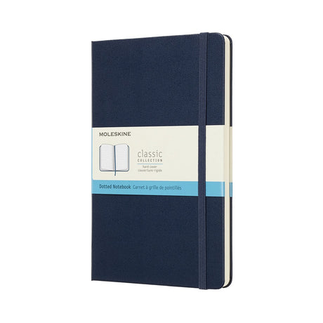Klasyczny notatnik Moleskine - duży - twarda oprawa - w kropki - szafirowy błękit
