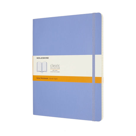 Klasyczny notatnik Moleskine - bardzo duży - miękka okładka - w linie - hortensja niebieska