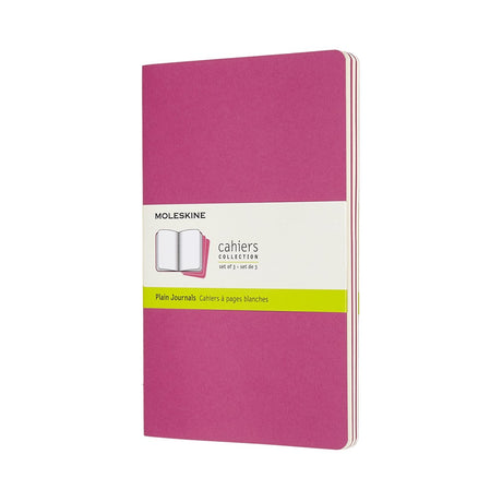 Dzienniki Moleskine Cahier – duże – puste – różowe – zestaw 3 szt