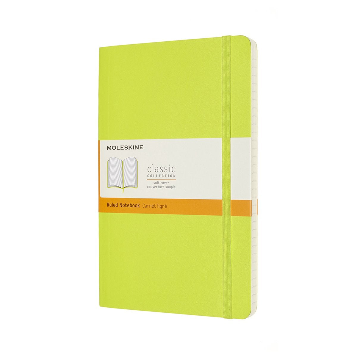 Moleskine classic notebook - large - softcover - lined - lemon green
