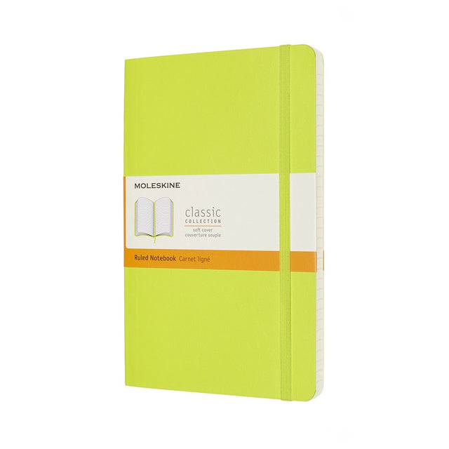 Moleskine classic notebook - large - softcover - lined - lemon green