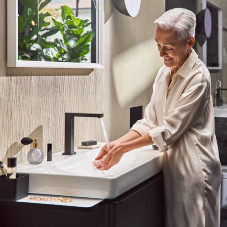 Hansgrohe tecturis e - bateria umywalkowa - 2-otworowa - chłodny start, oszczędzanie energii - z korkiem - rozmiar 150 mm - brąz szczotkowany