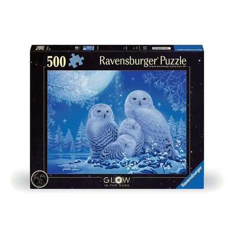 Puzzle Ravensburger świecące w ciemności - sowy w świetle księżyca 500 elementów.