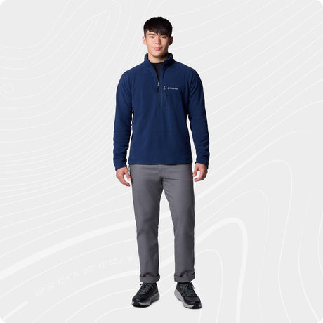 Męski sweter outdoorowy Columbia fast trek™ iii z zamkiem błyskawicznym i zamkiem błyskawicznym – kolegiaty granat – rozmiar m