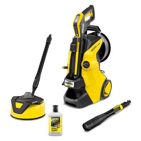 Myjka wysokociśnieniowa Kärcher k 5 premium power control flex home - 145 bar - 500 l h - 40 m² h - urządzenie do czyszczenia tarasów t 5 - bęben na wąż - pasuje m.in. samochód - taras - rowery - motocykle - meble ogrodowe i tereny wokół domu