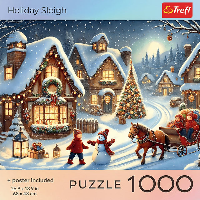 Puzzle Trefl 1000 elementów świąteczne sanie dla dorosłych.