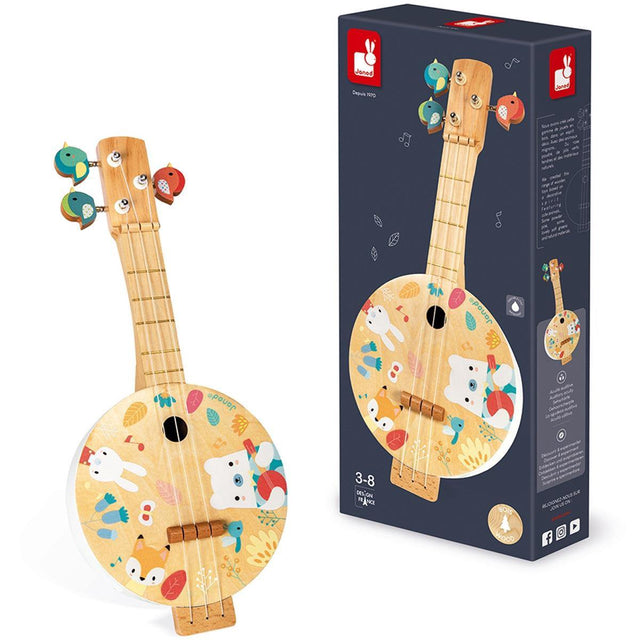 Janod - pure - drewniane banjo w pastelowych kolorach