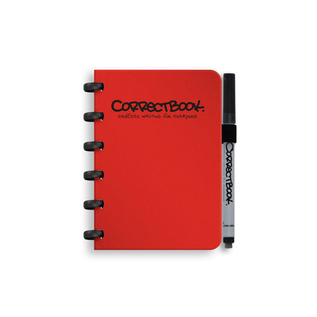 Correctbook a6 uitwisbaar notitieboek – herbruikbaar schrift – horizon red – gelinieerd – inclusief pen wisdoekje – aanvulbaar met extra pagina’s