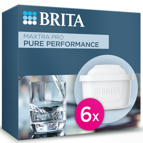 Wkład do filtra wody Brita maxtra pro pure performance 6 sztuk - oryginalny wkład do wszystkich dzbanków zapewniający czystą wodę z kranu - filtruje zanieczyszczenia, takie jak pfas*, chlor, kamień i metale