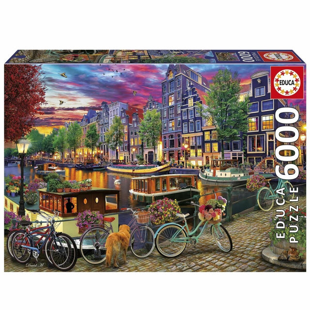 Educa - puzzle 6000 elementów - jazda na rowerze po Amsterdamie