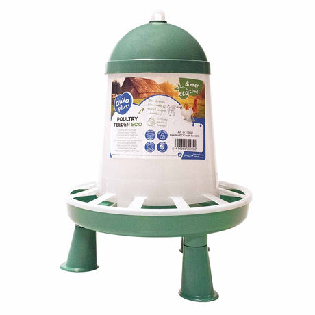 Karmnik dla kurczaków Duvo plus eko - z recyklingu - z nogami - 3kg zielony